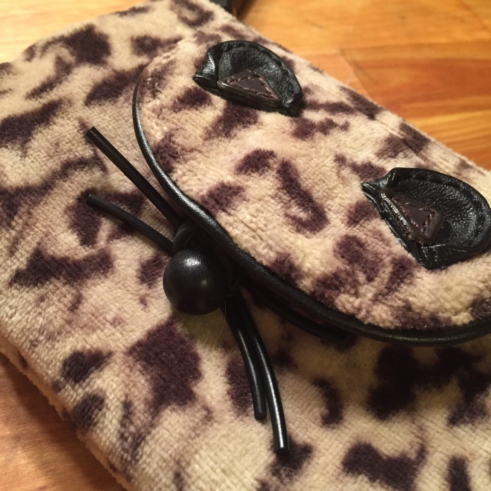 Faux Fur Animal Print Wristlet